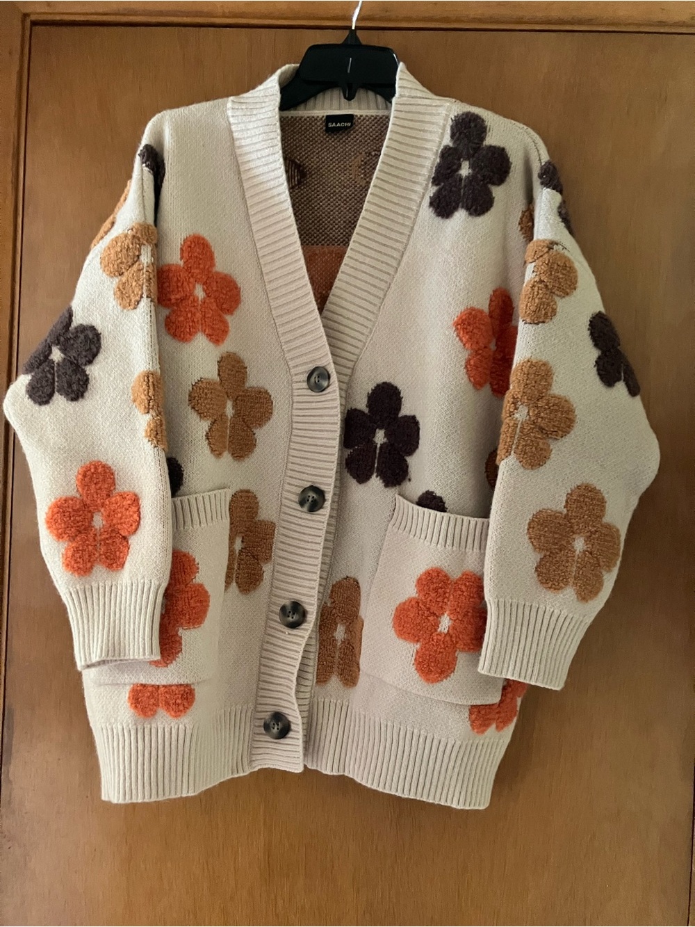 SAACHI Autumn Floral Chunky Oversized Cardigan